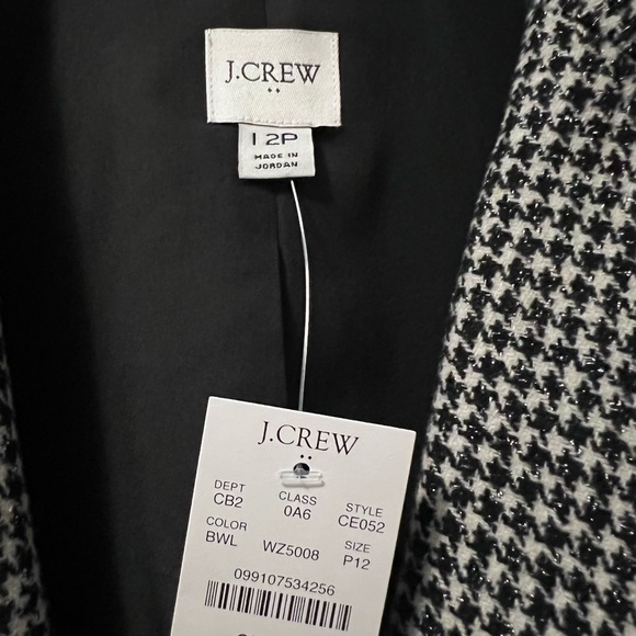 J. Crew Jackets & Blazers - J.Crew Black and White Patterned Metallic threading Blazer